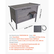 Charger l'image dans la visionneuse de galerie, Amocart Heated Cat House Insulated Wooden House for Outdoor Cats with Heating Pad Openable Asphalt Roof for 1-3 Cats in Winter
