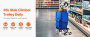 Bild in Galerie-Viewer laden, Amocart 36L Folding Shopping Cart Stair Climbing Handcart with Wheels &amp; Oxford Cloth Bag Hand Truck for Grocery Laundry Storage

