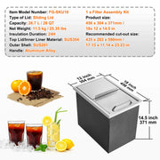 Charger l'image dans la visionneuse de galerie, Amocart Drop in Ice Chest Stainless Steel Ice Cooler Commercial Ice Bin with Sliding Cover Outdoor Kitchen Ice Bar
