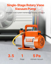 Charger l'image dans la visionneuse de galerie, Amocart Vacuum Pump &amp; Oil Bottle 3.5CFM/4CFM/5CFM 1-Stage or 6CFM 9CFM 2-Stage, R134a R22 R410a Systems Conditioner Maintenance
