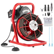 Charger l'image dans la visionneuse de galerie, Amocart Drain Cleaner Machine 75FT/50FT Sewer Snake Auger Manual 1/2 Inch Electric Drain Cleaning Machine w/ 4 Cutters for Home
