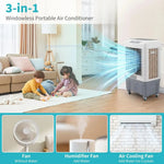 Portable Swamp Cooler w/Wheels, 4118 CFM Evaporative Air Cooler w/ 13.2 Gallon Water Tank, 3-in-1 Cooling Fan with, Customized