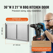 Bild in Galerie-Viewer laden, 【Premium】SucceBuy BBQ Access Door Double Outdoor Kitchen Stainless Steel Flush Mount Door for BBQ Island Grilling Station Outsid
