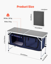 Bild in Galerie-Viewer laden, Amocart Camping Kitchen Table Folding Outdoor Cooking Table Aluminum Lightweight Portable Cook Station Foldable Camp Table
