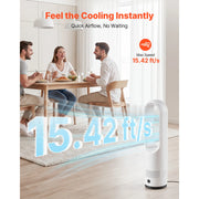 Charger l'image dans la visionneuse de galerie, Amocart Bladeless Tower Fan 65°/80° Oscillating Standing Fan 8/12 Speeds &amp; 8/9-Hour Timer 14.76/15.42 ft High Velocity for Home
