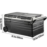 SucceBuy 75L 95L Small Car Fridge Portable Mini Dual Storage Zone Refrigerator Compressor Truck Freezer Cooler for Home Use