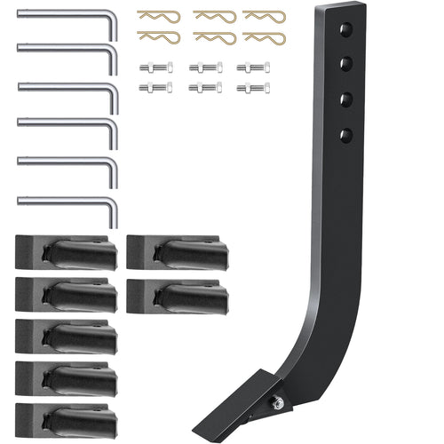 Amocart Box Blade Shank Scarifier Shank Ripper Shank with Removable Tapered Teeth and Pins for Replacement Digging Plowing