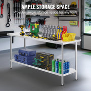 Charger l'image dans la visionneuse de galerie, Amocart 24 x 72 x 36 Inch Stainless Steel Work Table Commercial Food Prep Worktable Heavy Duty Prep Worktable Metal Work Table
