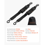 Bild in Galerie-Viewer laden, Amocart 2pcs 2/4ft Retractable Ratchet Straps with S Hooks 2in Cargo Ratchet Tie Down Luggage Belt Strap for Trailers Vehicles

