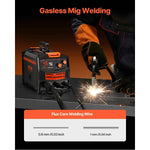Amocart MIG Welder 130Amp Synergic Mig Welding Machine Gasless Flux Core Welder Portable Mig Welder with Digital Display Screen