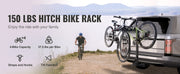 Charger l'image dans la visionneuse de galerie, Amocart Hitch Mount Bike Rack, 2/4-Bike Platform Style 80/160/150 LBS Bike Rack Hitch Titling and Folding Bike Carrier for Car
