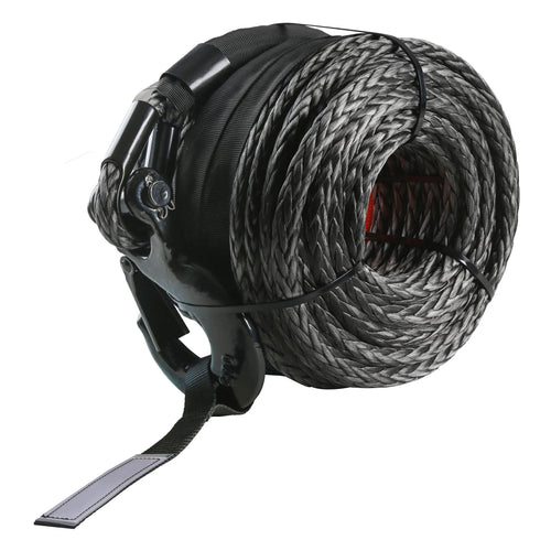 Amocart 26500/32000Lbs Synthetic Winch Rope Truck Boat Replacement Line Cable Rope with Forged Hook ATV Car Outdoor Accessories