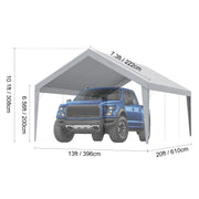 Charger l'image dans la visionneuse de galerie, Amocart Carport Replacement Canopy Cover Garage Top Tent Shelter Tarp Heavy-Duty Waterproof &amp; UV Protected with Ball Bungees
