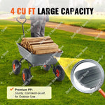 Amocart Dump Cart Poly Garden Dump Cart Easy to Assemble Steel Frame Dump Wagon with 2-in-1 Convertible Handle Safe Transport
