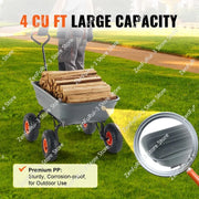 Charger l'image dans la visionneuse de galerie, Amocart Dump Cart Poly Garden Dump Cart Easy to Assemble Steel Frame Dump Wagon with 2-in-1 Convertible Handle Safe Transport
