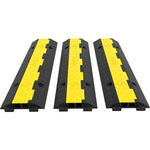 SucceBuy Cable Protector Ramp Wire Cable Cover Cord Guard 2 Channels Rubber + PVC 11000LBS Speed Bump Parking Driveway Traffic