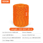 SucceBuy 220ft Dual-Weave Polyester Rope 48-Strand Outdoor Accessories Emergency Cord for Camping Swinging Rappelling Rescue