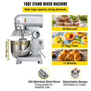 Charger l'image dans la visionneuse de galerie, Amocart Electric Dough Machine 10/15/20/30L Stainless Steel Commercial Cream Egg Whisk Mixer Processor Food Stand Blender
