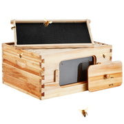Load image into Gallery viewer, Amocart Bee Hive Deep Box Starter Kit 100% Beeswax Coated Natural Cedar Wood Langstroth Beehive Kit Transparent Acrylic
