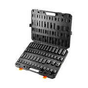 Load image into Gallery viewer, Amocart 3/8" &amp; 1/2" Drive Impact Socket Set 59 PCS Socket Set SAE 5/16" to 1-1/4" Metric 6-32mm 6 Point Cr-Mo Alloy Steel Set
