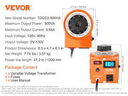 Charger l'image dans la visionneuse de galerie, SucceBuy 500VA-3000VA Auto Variable Voltage Transformer 4 Extra Fuse 110V Input 0-130V Output AC Voltage Regulator Power Supply
