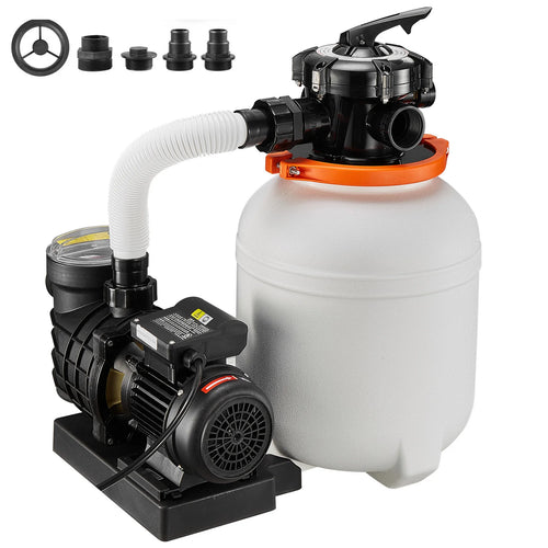 Amocart 12/14/16in FlashPure Sand Filter Pump with Timer for Above Ground Pool 0.5/0.75/1 HP 3000/3500/4400 GPH Media Installed