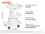 Amocart Lab Trolley 3-Layer Rolling Cart Metal Mobile Trolley  220 lbs Weight Capacity for Lab Clinic Beauty and Salon