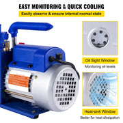 Charger l'image dans la visionneuse de galerie, Amocart Vacuum Pump 7 CFM 1/3 HP Single Stage for R12 R22 R134a R410a Systems, 5PA Vacuum Refrigerant for Automobile Reparation
