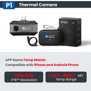 Load image into Gallery viewer, P1 thermal camera 320*240 X³IR Resolution for ios and Android Phone 600℃ High Temp Measurement Range 25Hz for Hvac Inspect
