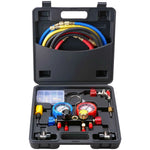 Amocart 4 Way AC Gauge-AC Manifold Gauge Set with 5ft Hoses for R134A/R22/R12/R410A Work on Car Freon Charging and Evacuation