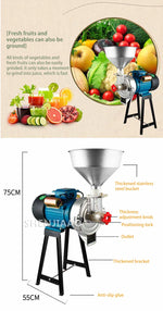 Commercial Grain Grinding Machine Stainless Steel Head Soymilk Miller Rice Milk Machine Tofu Grinder Machine Household 2200W Hot