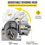 Amocart Dividing Head Precision Semi Universal BS-0 5" / 4" 3-Jaw Indexing Head Tailstock & Chuck for Drilling Milling Grinding