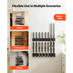 SucceBuy Indoor Gun Rack Steel Wall Mount Rifle and Shotgun Rack 8 Slots for Long Guns with Screws for Home Hunting Cabin Wall