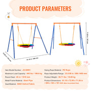 Bild in Galerie-Viewer laden, Amocart Swing Sets for Backyard 600lbs Capacity Swing Set with 1 Saucer Swing Seat 2 Belt Swing Seats Swingset Outdoor for Kids
