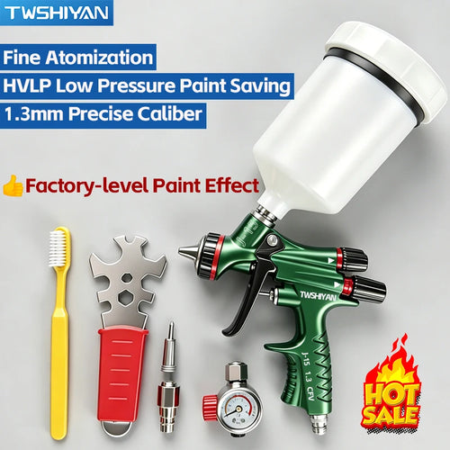 Professional Gravity Feed Hvlp Spray Gun 1.3mm High Atomization High Transfer Efficiency Air Paint Gun for Automotive Painting