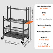 Load image into Gallery viewer, Amocart 16 Slots Garden Tool Organizer Yard Tool Tower Rack with Hooks Wheels Long-Handled Rake Stand Holder for Garage Storage
