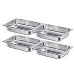 SucceBuy 2 4 6Pack Stainless Steam Hotel Pan 1/2 Size Table Steam Pan 2.5-6inch Deep Anti Jam Restaurant Supplies Catering