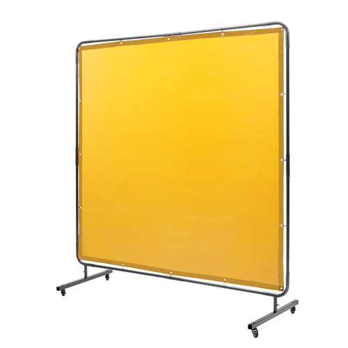SucceBuy Welding Screen with Frame 6' x 6' Welding Curtain Screen Flame-Resistant Vinyl Welding Protection Screen