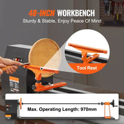 Charger l'image dans la visionneuse de galerie, Amocart Benchtop Wood Lathe 10in x 18in / 14in x 40in US-120V Power Wood Turning Lathe Machine Variable Speeds for Woodworking

