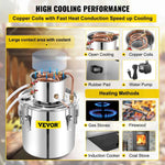 Amocart 50L Moonshine Still Alcohol Distiller w/ Water Pump Stainless Copper DIY Brew Ethanol Wine Essential Oil Brewing Kit