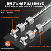 Charger l'image dans la visionneuse de galerie, Amocart SFC 2PCS Linear Guide Rails SFC16 SFC20 1000/2000mm &amp; 4 Slide Blocks High Load-Bearing for DIY CNC Routers Lathes Mills
