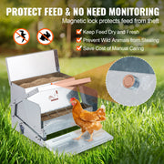 Charger l'image dans la visionneuse de galerie, Amocart Automatic Chicken Feeder 25 lbs Capacity Feeds 10 Chickens up to 11 Days Galvanized Steel Poultry Feeder
