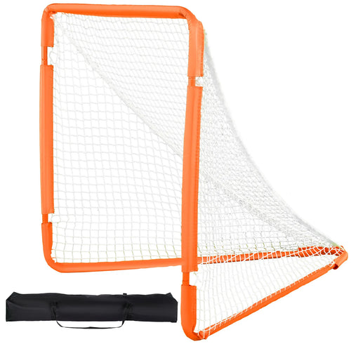 Amocart 4/6FT Lacrosse Goal Small Kids Folding Portable Iron Frame Backyard Training Equipment For Youth Training Orange