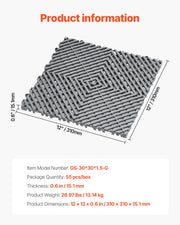 Load image into Gallery viewer, Amocart Interlocking Drainage Mat 12inx12in 12/24/40/50/55 Pcs Splicing Mats Non-Slip PP Drainage Floor Tile &amp; Shower Mat

