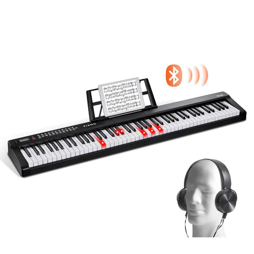 Amocart 88 Key Digital Piano Keyboard Semi Weighted Keys Full Size Electric Portable Keyboard Piano Set 1000Tones for Beginners