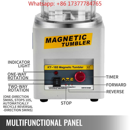 SucceBuy KT-185 Magnetic Tumbler Jewelry Polisher Mini Metal Finisher Finishing Machine 110V/220V Gold Precision Parts Polisher
