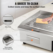 Charger l'image dans la visionneuse de galerie, SucceBuy 21In Commercial Electric Grill Flat Pan Stainless Steel Desktop Griddle Hotplate Teppanyaki Grill w/Temperature Control
