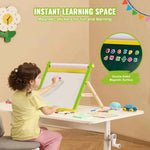 Amocart Children Magnetic Drawing Board 3-in-1 Double-Sided Wooden Kids Art Easel with Painting Accessories for Boys Girls Toys
