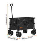 SucceBuy Collapsible Folding Wagon Beach Wagon Cart with All-Terrain Wheels Drink Holders Sports Wagon for Camping Shopping