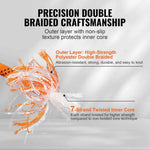 Amocart 120ft Dual-Weave Polyester Cord 3/8 1/2in 48-Strand Multi-Use Rope for Arborist Activities Outdoor Adventures Versatile